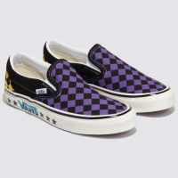 【VANS 官方旗艦】Classic Slip-On 98 DX 男女款紫色鑽石菱形棋盤格滑板鞋