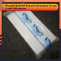Plastik PP Roll Cap Jet - Panjang 100 meter, Tebal 0.04 mm, Lebar 13 cm, Plastik Bening