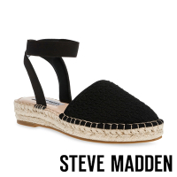 STEVE MADDEN-MARGIN-C 繞踝草編涼鞋-黑色