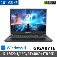 GIGABYTE 技嘉 16吋i7 RTX4060電競筆電(G6 KF-H3TW894KH/i7-13620H/16G/1TB SSD/WIN11)