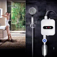 Water Heater Shower Instant Electric Water Electric Water Heater 3500W Digital Display For Bathroom