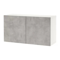 BESTÅ 上牆式收納櫃組合, 白色 kallviken/淺灰色 仿混凝土, 120x42x64 公分