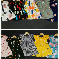 ISI 10PCS daster anak perca sambung dress anak kekinian ld20cm pj40cm (umur 6bln-2th). NO OBRAS moti