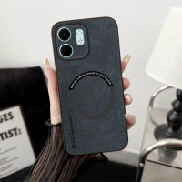 Case Compatible For Infinix Hot 50i Leather Magnetic Support Magsafe Wireless Charging