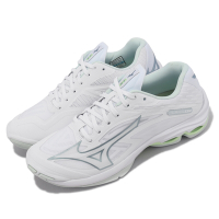 Mizuno 排球鞋 Wave Lightning Z7 女鞋 白 綠 緩震 羽桌球鞋 美津濃 V1GC2200-37