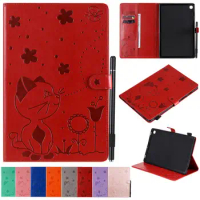 Tablet Cover For Samsung Galaxy Tab S5e Case Coque 10 5 inch Lovely Cat Bee Flower Leather Cover For Galaxy Tab S5e SM-T720 T725