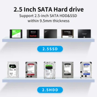Yottamaster 2.5 inch SATA SSD/HDD External Enclosure USB3.0 Type C 6Gbps High Speed HD Hard Drive Case Support 4TB Capacity UASP