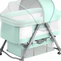 2021 Amazon Hot Sale Dropshipping Folding Baby Crib Sheet With 4 Wheels Baby Bed Set For New Born Travel Baby Hammock Crib