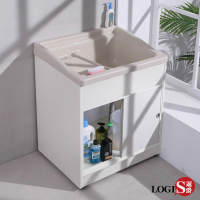 【LOGIS】固定洗衣板拉門櫃體洗衣槽 72CM * 60CM(洗手台)