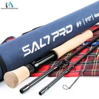 Maximumcatch Saltpro 8-12WT 9FT 4SEC Saltwater Fly Fishing Rod 30T+40T SK Carbon Fast Action Fly Rod with Rod Case