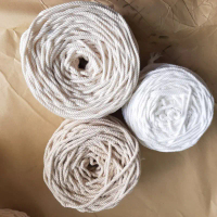 Dây thừng đan macrame, dây cotton . (2mm, 3mm...10mm). màu kem và màu ngà.