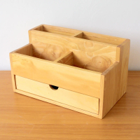 Uwitan Desko A - Organizer Meja Serbaguna Rak Skincare Alat Tulis ATK Kotak Remot Furniture Kayu Pin