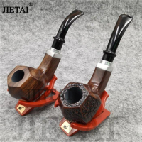 Unique Hexagon Ebony Wood Pipe Men Punk Stylish Smoking Pipe 9mm Filter Tobacco Pipe Handmade Wooden Pipe Smoke Accessory
