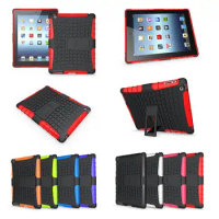 For ipad 2 3 4 Heavy Duty Hybrid TPU+PC Armor stand Case Back Cover Shockproof Tablet Case For Apple Ipad2 ipad3 ipad4 #