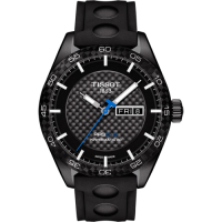 TISSOT 天梭 官方授權 PRS516 系列時尚機械腕錶 送禮首選-黑x橡膠錶帶/42mm T1004303720100
