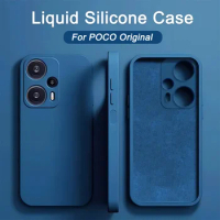 For Poco X5 X4 X3 F3 F4 GT F5 Pro Case Square Liquid Silicone Phone Cases For Poco F5 F1 F2 M3 M4 X5 Pro Soft Shockproof Cover
