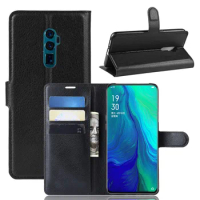 CPH1919 Case for OPPO Reno 10X Zoom Cover Wallet Card Stent Book Style Flip Leather Protect Cases black X10 Reno10X ZOOM