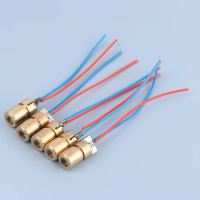 5Pcs 6mm Adjustable Laser Diode Tube Point Brass Semiconductor Laser Tube 650nm 3V Red Point Line Laser Diode Red Copper Head