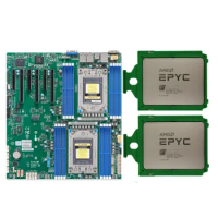 2*EPYC 7742 CPU with Supermic H12DSi-N6 Server EATX Motherboard, 8 * RAM 16gb 3200mhz ECC, 2x CPU cooler