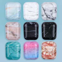 B023-B024 Luxury Silicone Earphone Case for Airpods 2 1 Marble Pattern Cases Coque for Apple Airpods Shockproof for Dropshiper