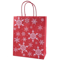 Christmas Gift Bags Here Comes Santa Kraft Paper Bag with Handle Merry Christmas Gift Storage Pouch Wholesale