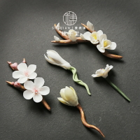穗千堂非遺文化陶瓷手工蓮花香插玉蘭禪意茶擱置筆架功夫茶寵擺件