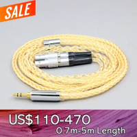 8 Core 99% 7n Pure Silver 24k Gold Plated Earphone Cable For Focal Utopia Fidelity Circumaural Headphone LN008412