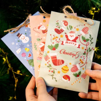 Christmas Gift Bag Christmas Countdown Calendar Candy Bags Chritsmas Gift Packaging Bag Small Paper Bag 24 Sets