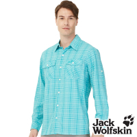 【Jack wolfskin 飛狼】男 防蚊抗UV排汗長袖襯衫『湖綠』