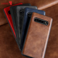 For Samsung S10 S10+ Case Vintage Leather Back Cover for Samsung S10 Plus X-Level