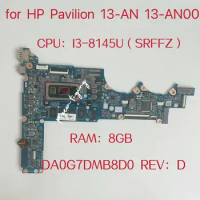 DA0G7DMB8D0 Mainboard For HP Pavilion 13-AN 13-AN00 Laptop Motherboard CPU :I3-8145U SRFFZ RAM:8GB DDR4 L42277-601 L42277-501