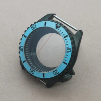 Black SKX007 Watch Case Double Deck Sapphire Glass Fits Seiko NH35 NH36 4R 7S26 Movement Stylish Bezel Men's Dive Watch Case
