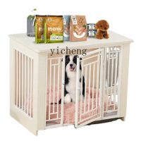 ZC Solid Wood Dog Crate Small Dog Medium Large Dog Dog Villa Indoor Dog House with Toilet Pet Kennel Wooden House