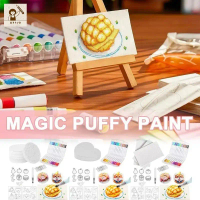 Tu0tu0Puppy  โฟมภาพวาดกระดาษ ชุดปากกามาร์คเกอร์ 12 ชิ้น Puffy Texture กระดาษ Magic 3d Art วาดกระดาษส