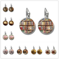 New Fashion Retro Books Photo Earrings Books Lovers Earrings Jewelry Librarians Gifts Writers Students Teacher Books Nerd Gifts