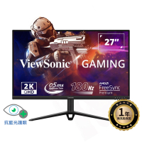 ViewSonic VX2728-2K 27型180Hz 超快速0.5ms 電競遊戲螢幕(IPS/QHD/內建喇叭)