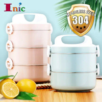 3 Layer SUS304 Stainless Steel Food Container 304 Food Storage Anti Leakage Food Box