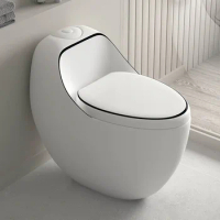 New Model Porcelain S Trap Closestool Home Bathroom Ceramic Wc One Piece Water Closet Egg Shape Toilet
