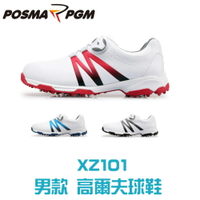 POSMA PGM 男款  高爾夫球鞋 膠底 耐磨  防水 透氣 白 紅 XZ101RED