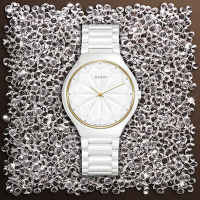 RADO 雷達錶 官方授權 TRUE THINLINE GEM 系列星鑽限量陶瓷腕錶-R27007702