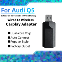 Plug and Play Apple Carplay Adapter for Audi Q5 Mini Smart AI Box USB Type-C Dongle Car OEM Wired Car Play To Wireless Carplay