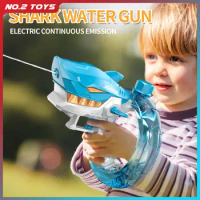 Shark Electric Automatic Water Gun Summer Splashing Children's Toy Parent-child Interaction Game Large Capacity Water Guns Toy