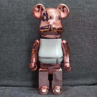 BE@RBRICK 400% PLUS Pink Gold Silver White Bearbrick Be@rbricklys Electroplating Process New Desktop Ornament 28cm Birthday Gift