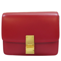 【二手名牌BRAND OFF】CELINE 賽琳 紅色 牛皮 Classic Box Mini 肩背包
