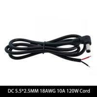 DC Power Cable DC 5.5*2.5mm Single Plug cable 19V-24V 18AWG For Power adapter 1M 120W 36V Elbow plug Pure copper