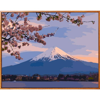 佳彩天顏diy數字油畫風景花卉日本富士山櫻花手繪填色客廳裝飾畫 全館免運
