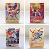 Metal Pokemon Cards Charizard Iron Cards Pikachu Arceus Mewtwo Lucario  Eevee Shiny Letters Vstar Vmax Spanish Gold Card Game - AliExpress