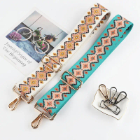 5CM bag shoulder strap, canvas jacquard, vintage crossbody, weight-reducing backpack strap, ethnic p