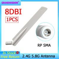2.4GHz 5GHz 5.8Ghz Antenna 8dBi RP-SMA Connector Dual Band 2.4G 5G 5.8G IOT wifi Antena aerial SMA female wireless router