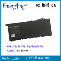 7.6V 56Wh 90V7W Original Laptop Battery for Dell XPS13-9343 XPS13 9350 JD25G DIN02 P54G